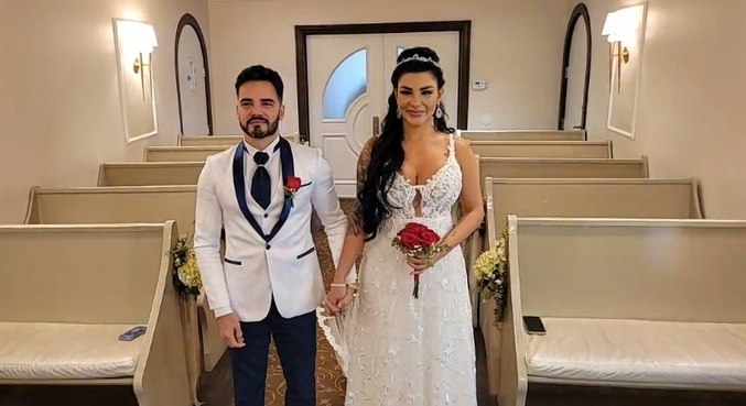 Fábio Gontijo e Jenny Miranda se casaram em Las Vegas, nos Estados Unidos