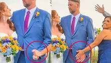 'Mão-boba' de madrinha em foto de casamento viraliza na internet, e noivos explicam o que aconteceu