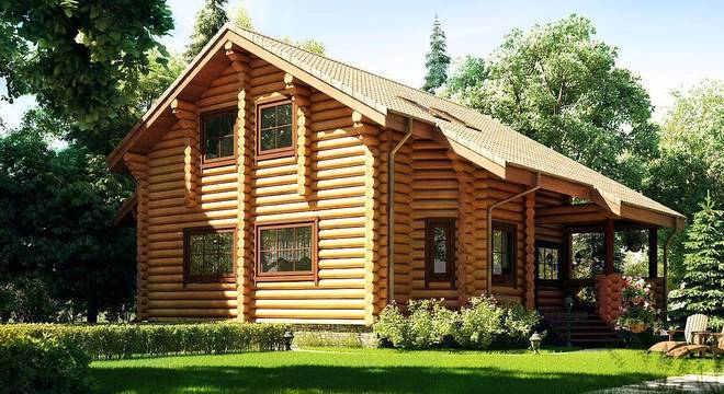 casas de madeira no campo
