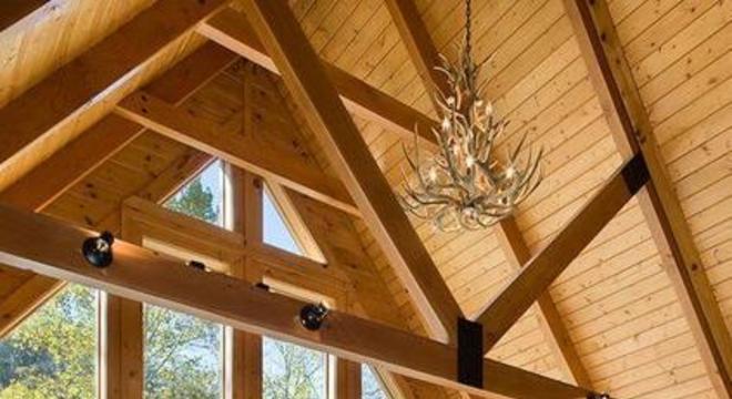 casas de madeira - sala de casa de madeira 