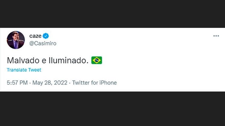 Casimiro brincou com o apelido do craque e exaltou o oportunismo do craque brasileiro: 