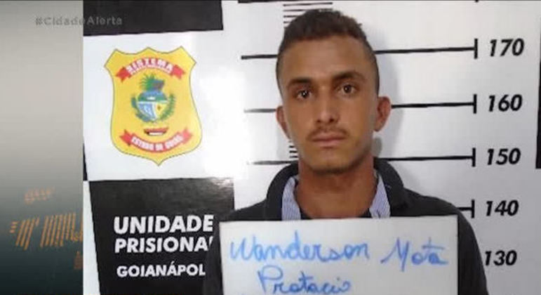 Wanderson Mota, após ser preso em Goianápolis