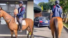 'Cavalgue-thru': tiktoker montado em cavalo compra 100 nuggets em rede de fast-food 