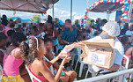 Em novembro, a Unisocial entregou 28 toneladas de alimentos à comunidade carente de Duque de Caxias, no Rio de Janeiro