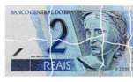 Cédula rasgada em fragmentos