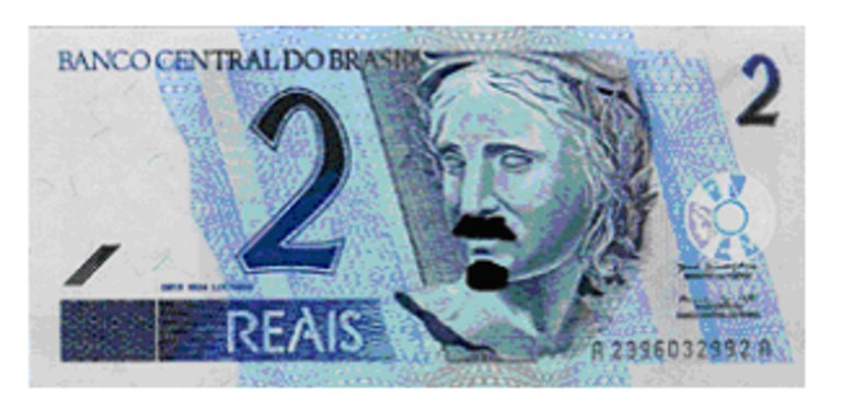 2. Cédulas dilaceradas, com valor somente para depósitoSão aquelas que se encontram com algum dano, mas podem se apresentar inteiras ou fragmentadas, devendo, neste último caso, possuir mais da metade de seu tamanho original em um único fragmento. Elas têm valor somente para depósito, pagamento ou troca na rede bancária. Assim sendo, os bancos devem recebê-las do público e trocá-las por seu valor integral ou aceitá-las em pagamentos ou depósitos. Posteriormente, essas cédulas devem ser encaminhadas ao Banco Central para destruição. Veja a seguir os exemplos