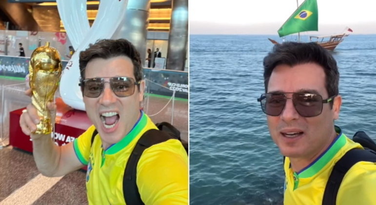 O apresentador Celso Portiolli est&aacute; no Catar e se mostrou empolgado: 
