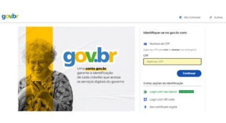 2. Faça o loginÉ preciso fazer o login por meio da conta gov.br (quem não tiver terá de criá-la). O CPF cadastrado e a senha devem ser informados para acessar a página