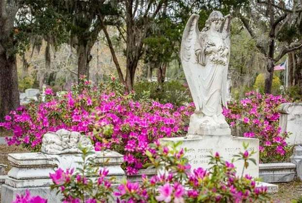 Cemitério Bonaventura (Estados Unidos): Localizado em Savannah, Geórgia, este cemitério está cercado por árvores antigas, jardins bem cuidados com rosas e azaleias e lagos tranquilos.