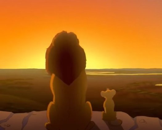 Cena importante número 3: anos mais tarde, Mufasa afirma para Simba que logo ele será rei, e explica sobre o ciclo da vida.