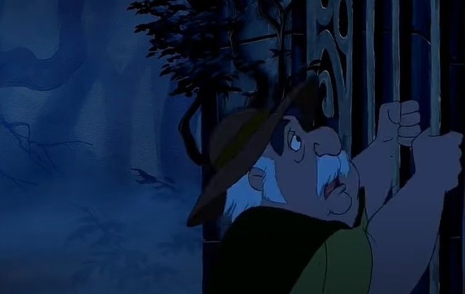 Cena número 5: no caminho, ele se perde, seu cavalo Phillipe foge, é perseguido por lobos e, para se salvar, entra em um castelo abandonado.