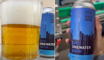 Empresa lança cerveja com água de chuveiros e máquinas de lavar (Montagem R7/Reprodução YouTube @EpicCleantec)