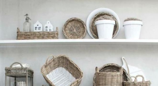cesto organizador - casa com cestos de vime 