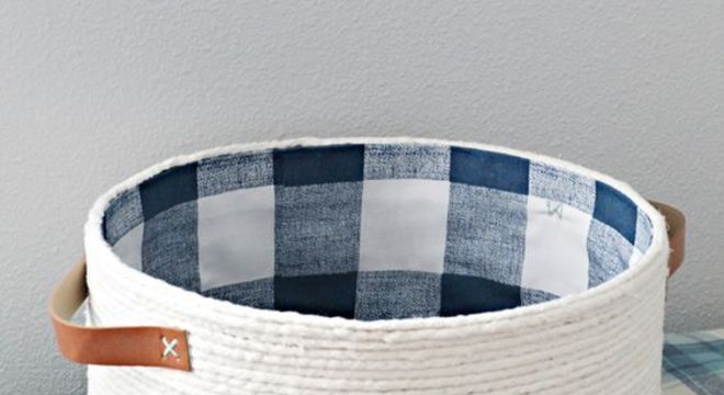 cesto organizador - cesto de cordas 