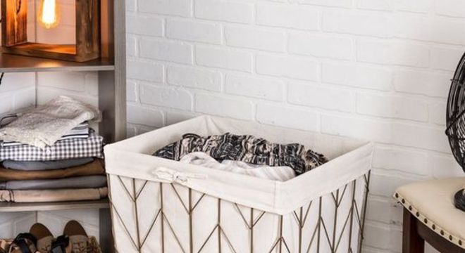 cesto organizador - cesto de metal simples 