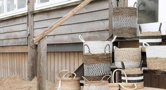 cesto organizador - cestos diferentes em conjunto 