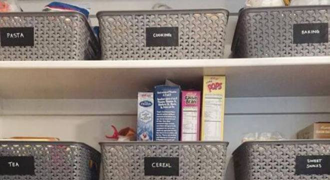 cesto organizador - dispensa com cestos 