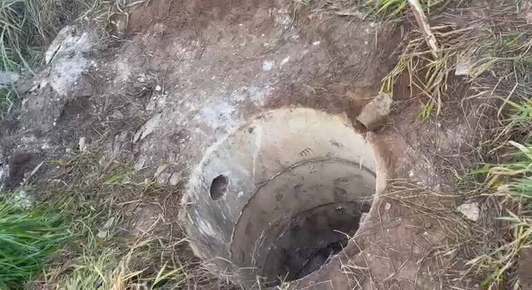 Cisterna onde três corpos foram encontrados na zona rural de Planaltina (DF)
