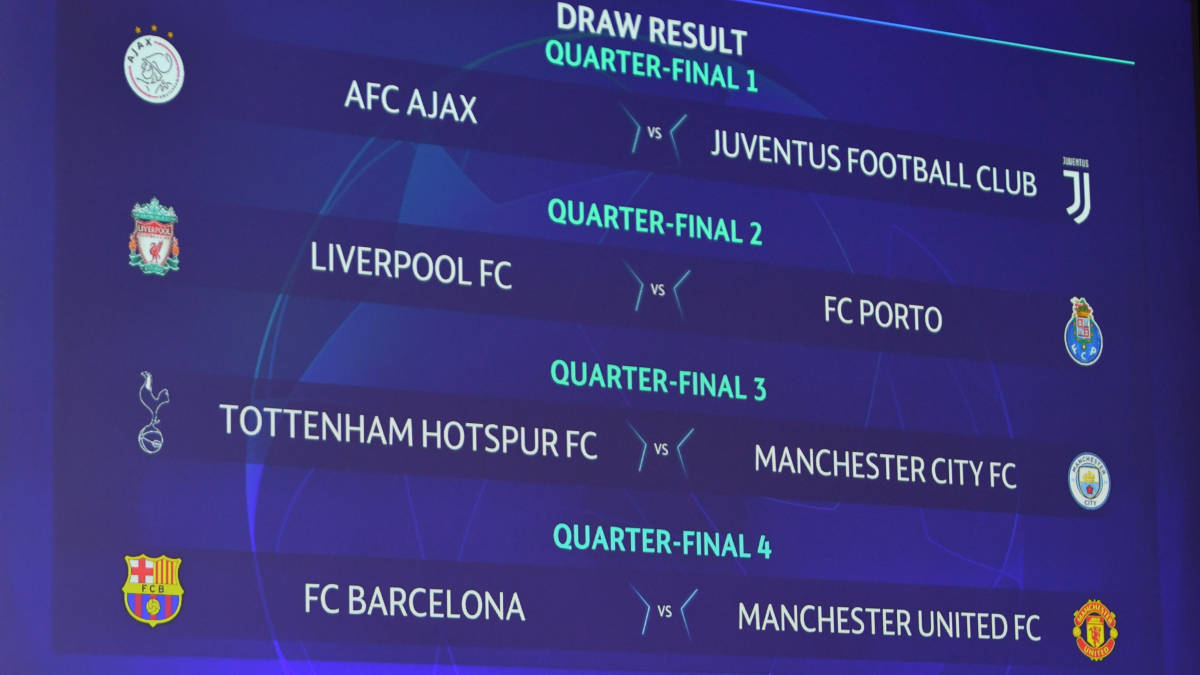 times das quartas da champions