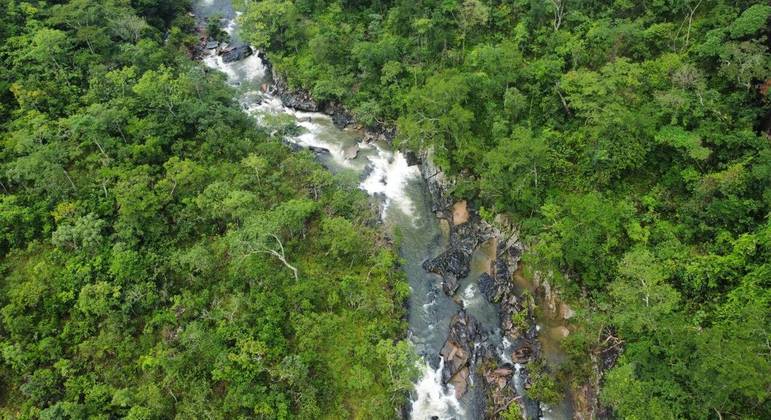 Trecho da cachoeira Raizama, em Alto Paraíso (GO), onde turista desapareceu