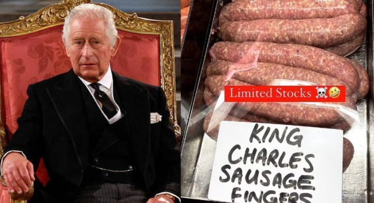 Açougue na Nova Zelândia está vendendo os 'dedos de salsicha do rei Charles'