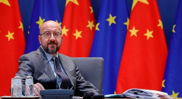 O presidente do Conselho Europeu, Charles Michel, participa de cúpula UE-China, na Bélgica
