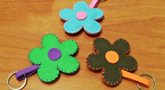 Chaveiros de flores de EVA
