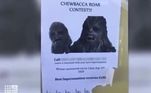 O ex-namorado espalhou pôsteres com uma foto do Chewbacca e o número de telefone de Jéssica, após o relacionamento de três anos chegar ao fim