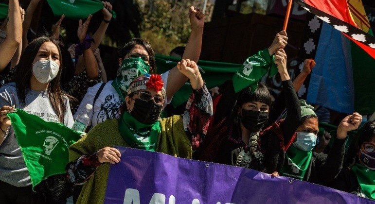 Chilenas protestam pelo direito ao aborto no país