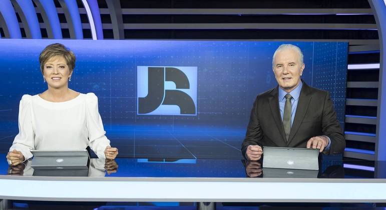 Christina Lemos e Celso Freitas, do "Jornal da Record" 