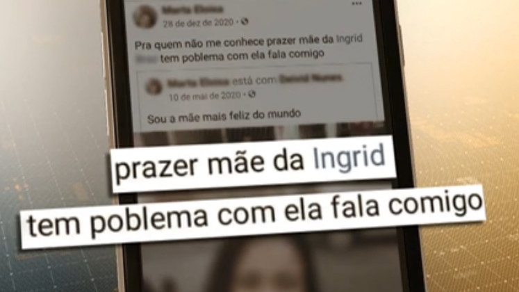 Depois do assassinato, postagens em redes sociais apontavam que Ingrid poderia ter feito algo contra a vida do ex-namorado. Ao saber disso, Marta deixou mensagens de intimidação. “Mãe da Ingrid, quem tiver problemas com ela, fale comigo”, escreveu. 