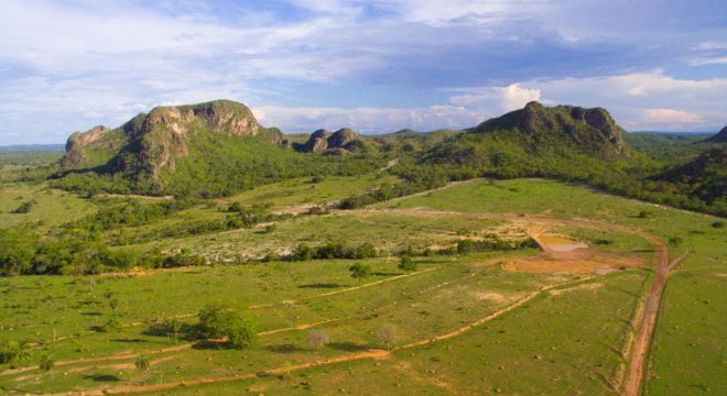 Parte das montanhas de Araguainha, na área central da cratera 