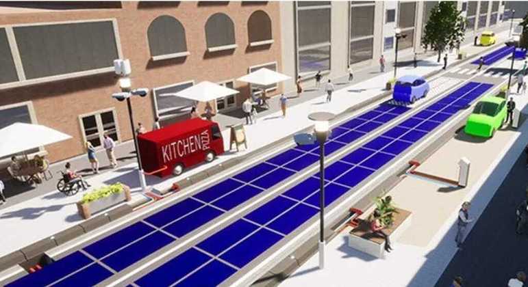 Imagem da possível cidade do futuro prevista pela Toyota