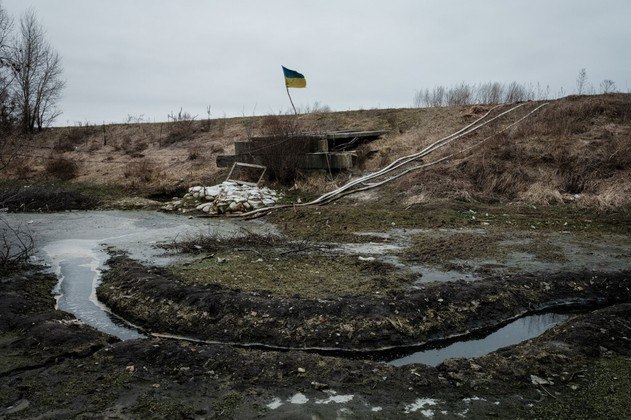 Cidade ucraniana inundada