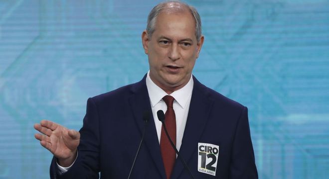 Ciro Gomes durante debate na Record TV