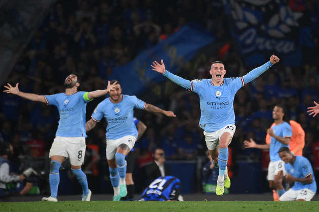 City conquistou a tríplice coroa, vencendo  a Premier League, a Copa do Inglaterra e a Champions 