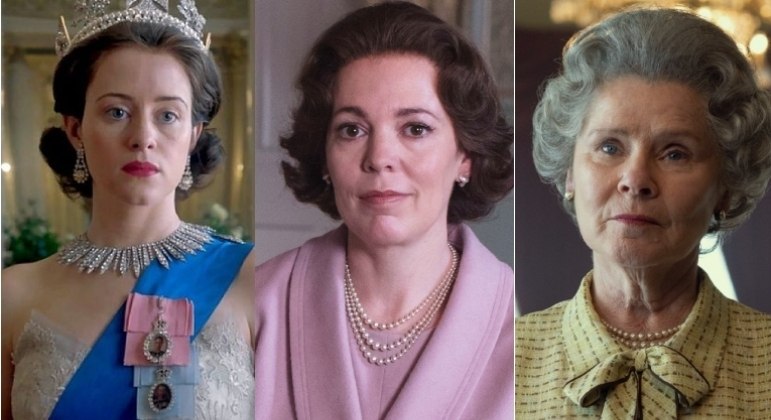 Sucesso no streaming, a série The Crown mostra as intrigas e amores da monarquia britânica no reinado de Elizabeth 2ª. Claire Foy interpretou a rainha nas duas primeiras temporadas e Olivia Colman assumiu a coroa nas duas temporadas seguintes. A partir da quinta temporada, que estreia em novembro, Elizabeth 2ª será vivida por Imelda Staunton