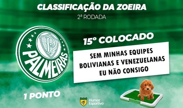 Classificação da Zoeira: 2ª rodada do Brasileirão - Palmeiras