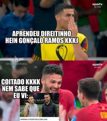 Classificação de Portugal às quartas de final, com Cristiano Ronaldo no banco em boa parte do jogo, rendeu memes nas redes sociais.