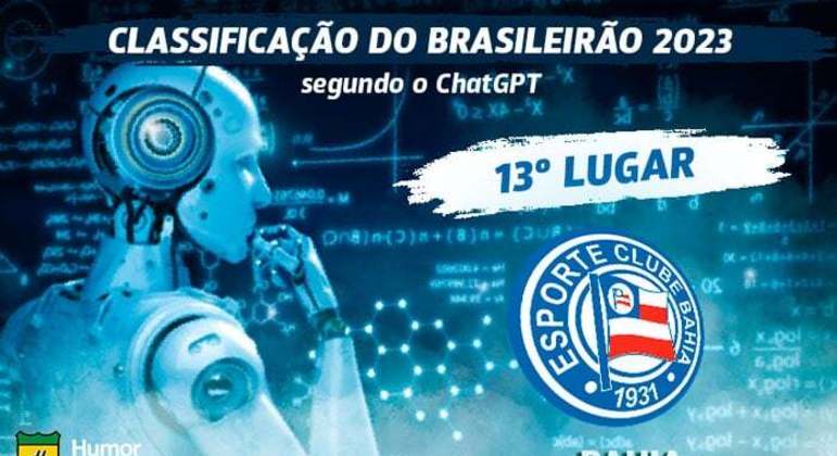 Classificação hipotética do Brasileirão 2023 feita pelo site