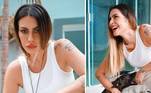 Por falar em básico, apesar de sua preferência pelo preto, Cleo também arrasa nos looks brancos, com camiseta mais justinha e calça larga, listradinha, com bolsos grandes em tons de cinza. Ideal para trazer conforto ao dia a dia