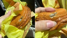 Cliente divulga foto de lanche de fast-food com larva no meio do pão: 'Estômago revirando' 