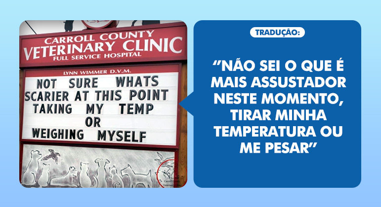 A clínica também atualiza sua página no Instagram toda semana, com novas placas e recadinhos espirituosos. Veja algumas imagens hilárias que o R7 selecionou: