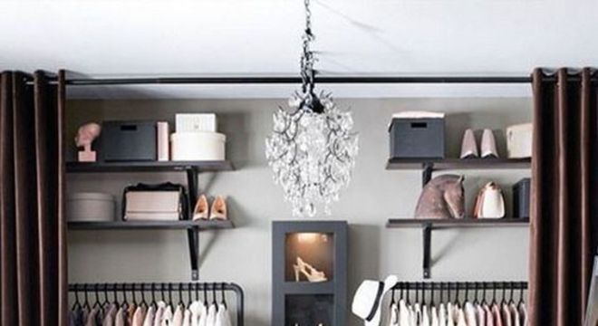 closet aberto - closet aberto com cortina 
