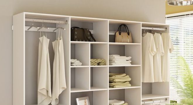 closet aberto - closet aberto com marcenaria branca 