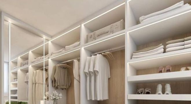 closet aberto - closet branco com penteadeira 