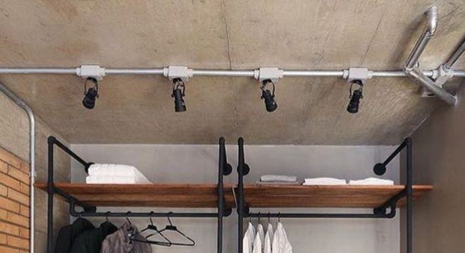 closet aberto - closet com canos de pvc 