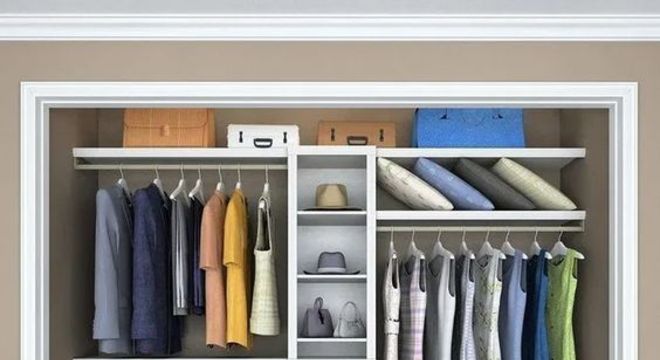 closet aberto - closet simples embutido em parede 
