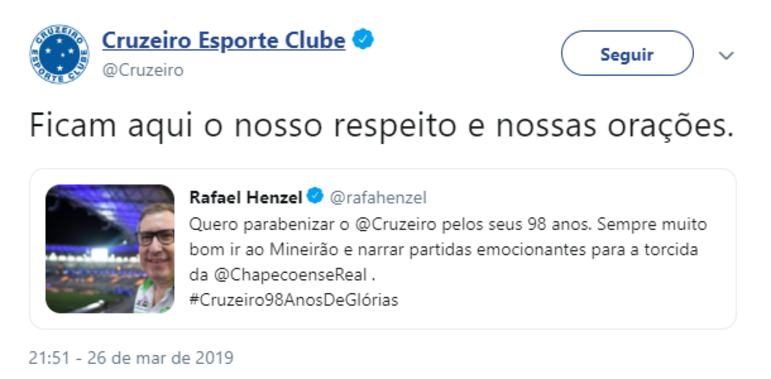 Jornalista Rafael Henzel diz que quer narrar jogo da Chape em janeiro