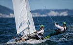 
22.07.2021 - Jogos Olímpicos Tóquio 2020 - Treino da equipe olímpica masculina de vela, categoria 470M com o atletas Henrique Haddad e Bruno Bethlemna na Enoshima Yacht Harbour em Tóquio. Foto: Jonne Roriz/COB
